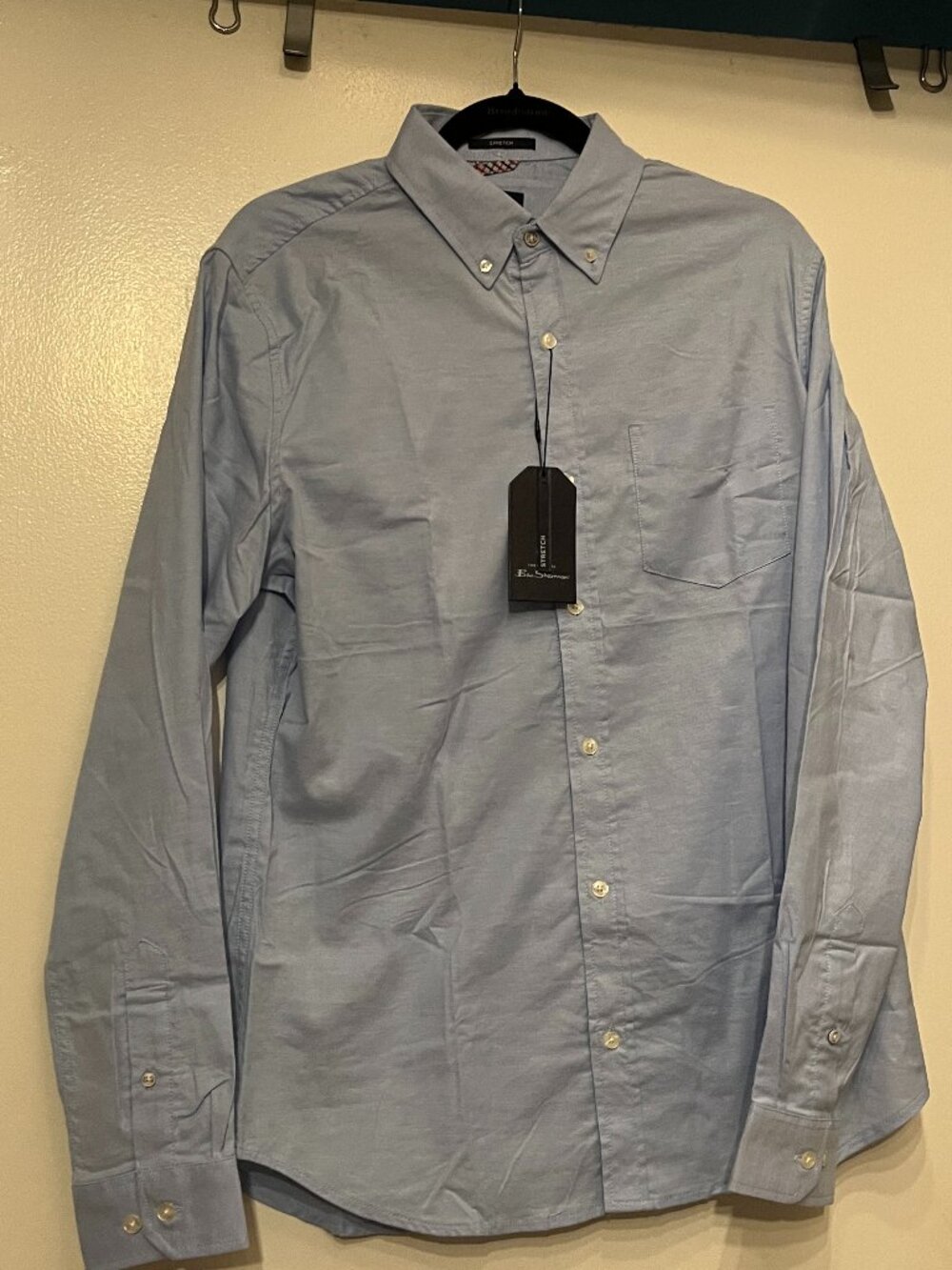 Ben Sherman Men's Blue Stretch Button Down Shirt NWT Medium